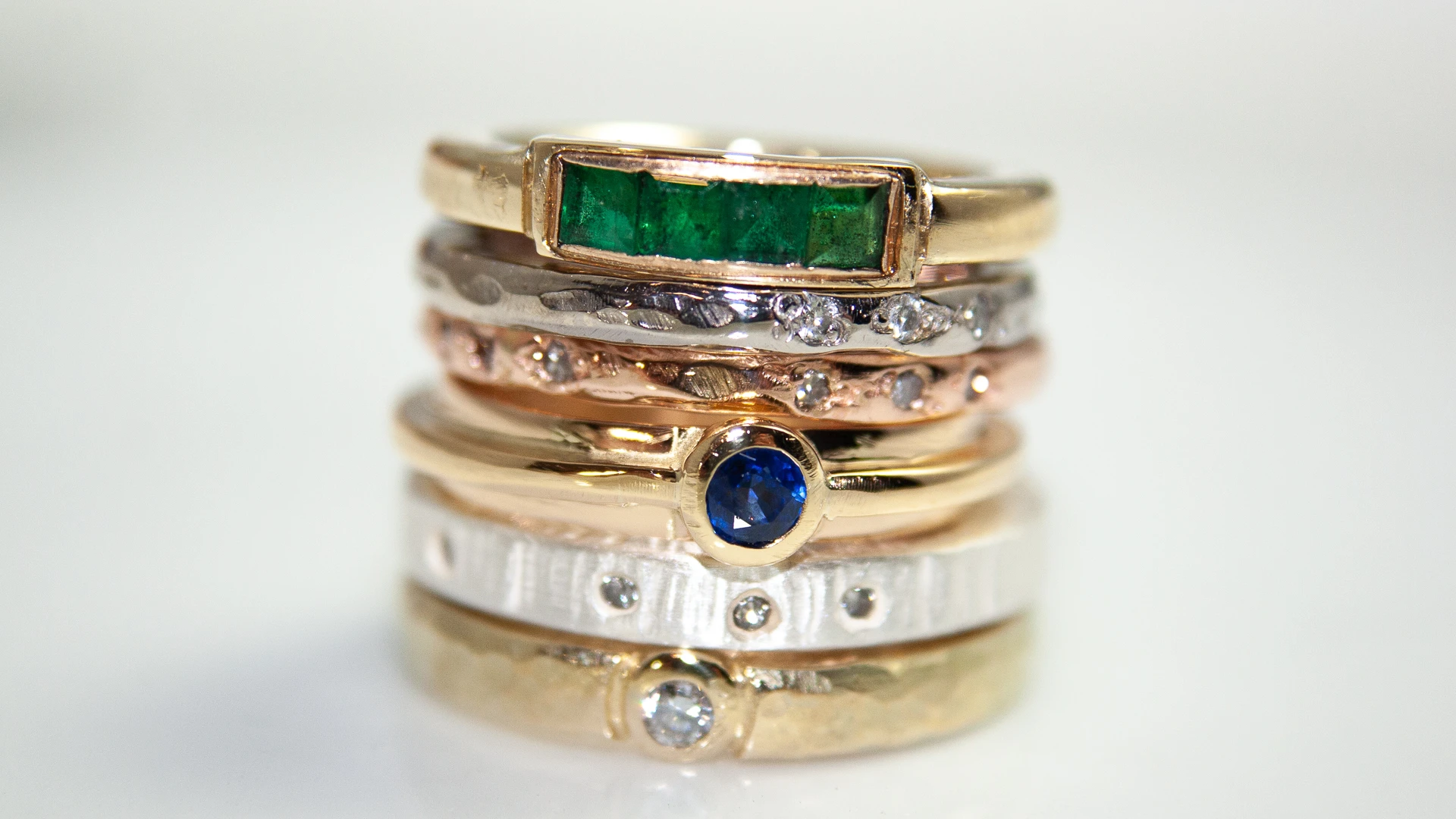 Kombinierbares Ringset – Fingerschmuck Unikat von Nathalie Prem